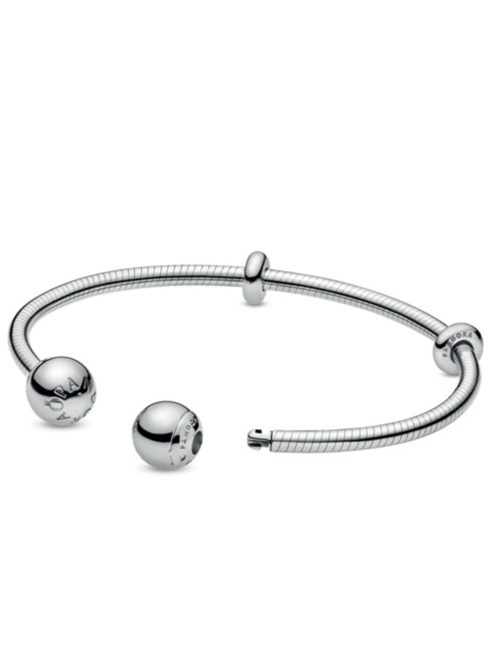 Auth Retired Pandora Snake Chain Style Open Bangle